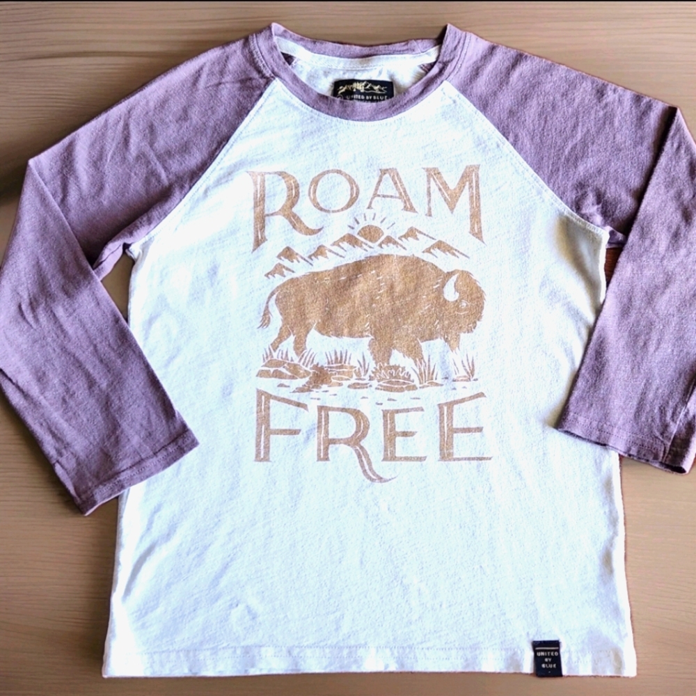 United By Blue Boys Roam Free Tee Size 5 Colors Cream Maroon Rust